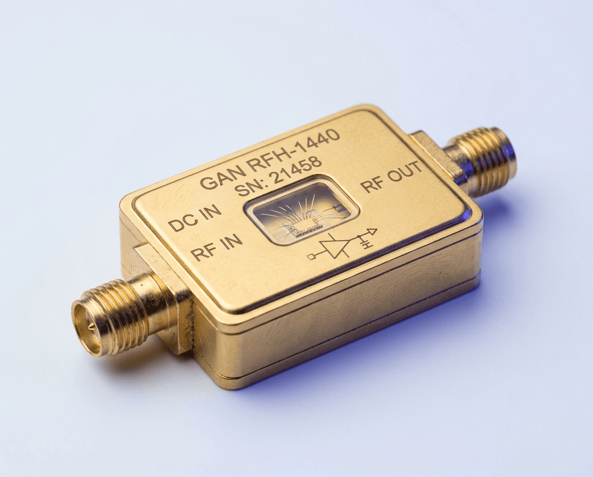 GaN high power amplifier module with SMA connectors